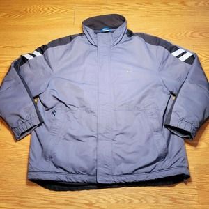 Vintage Nike Fleece Lined Full Zip Up Jacket Gray/Black Gray Tag Era Men's XL